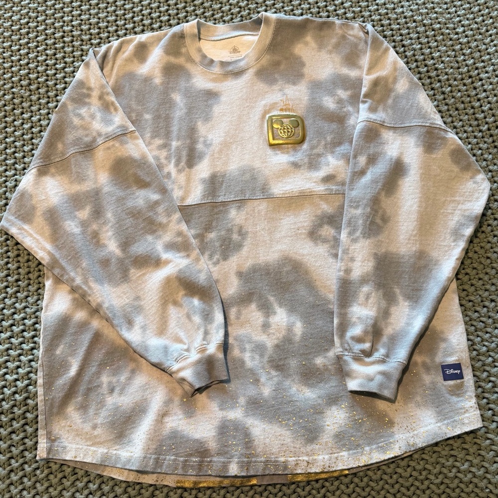 Disneyworld Spirit Jersey Tie-Dye Light Gray & Gold Accent